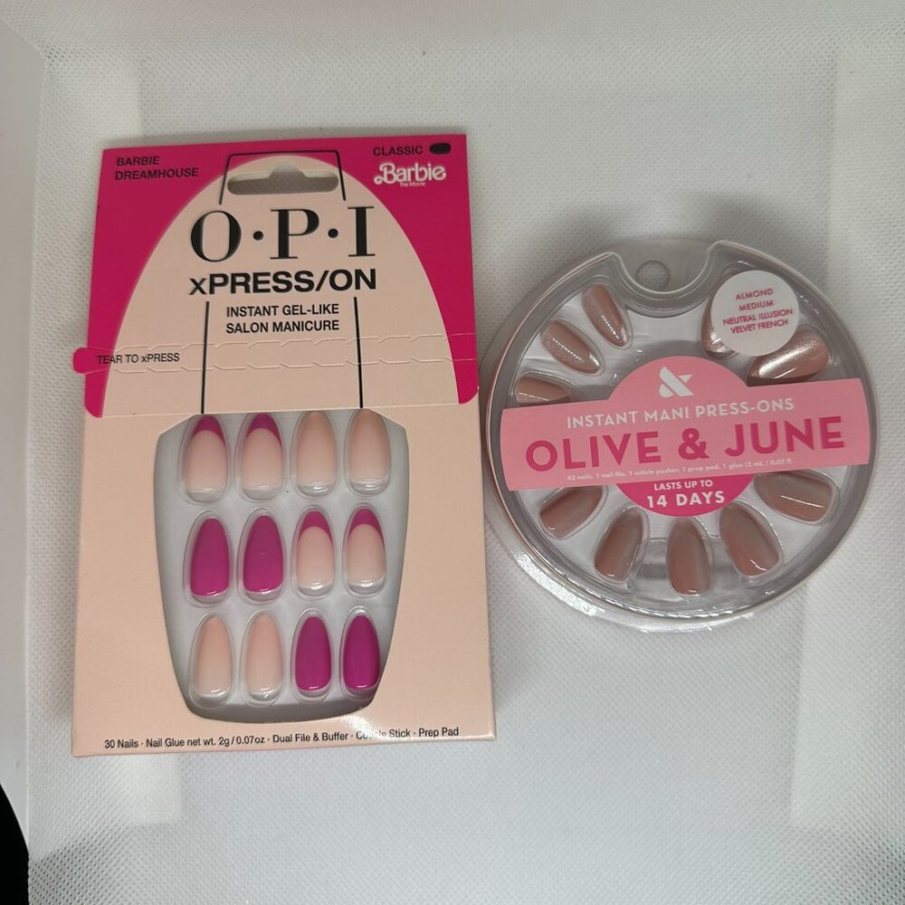 Press-on nails set of 2 OPI and Olive & June brand new
